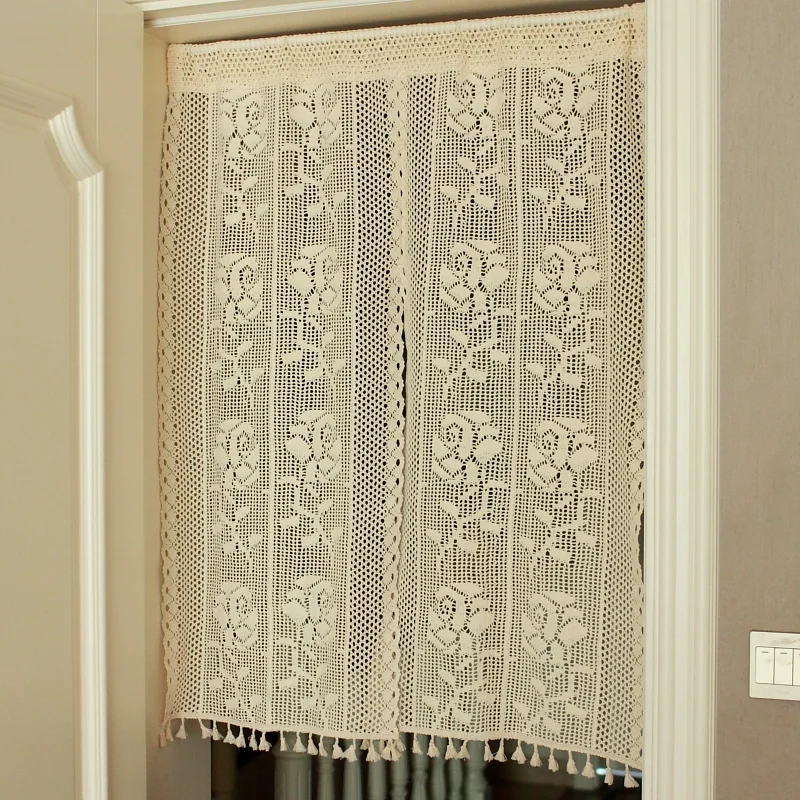 2023NewArchedDoorCurtainPolyesterCottonPartitionCrocheted