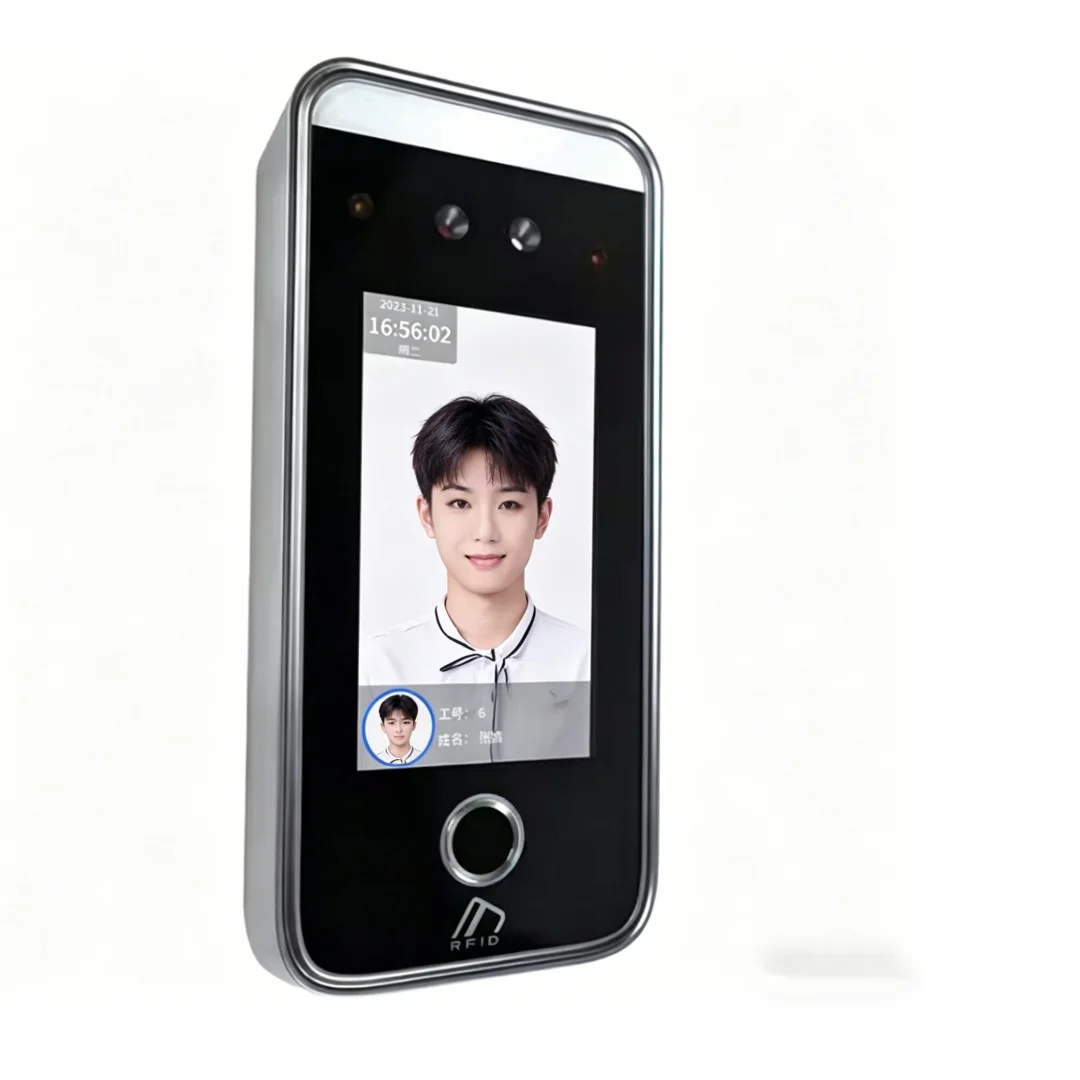5000명 사용자용 4인치 터치 LCD 2MP 카메라 생체 얼굴 인식 Wifi 출입 통제 직원 근태 관리 무료 클라우드 API SDK