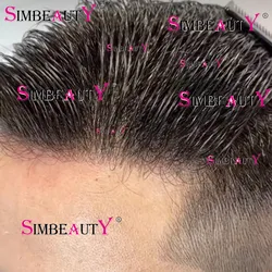 Natural Hairline Super Durable Mens Toupee Brown Blonde Grey Black Human Hair Microskin Wigs Full Skin PU Capillary Prosthesis