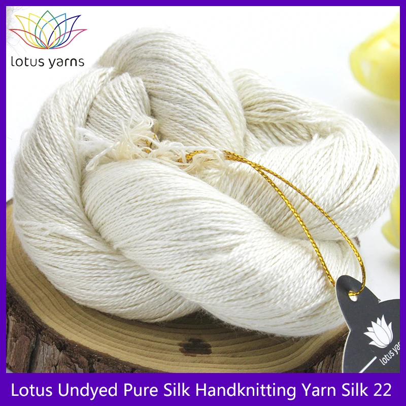 Undyed  Pure Silk Yarn HandKnitting Yarn silk 22  color nat white 4