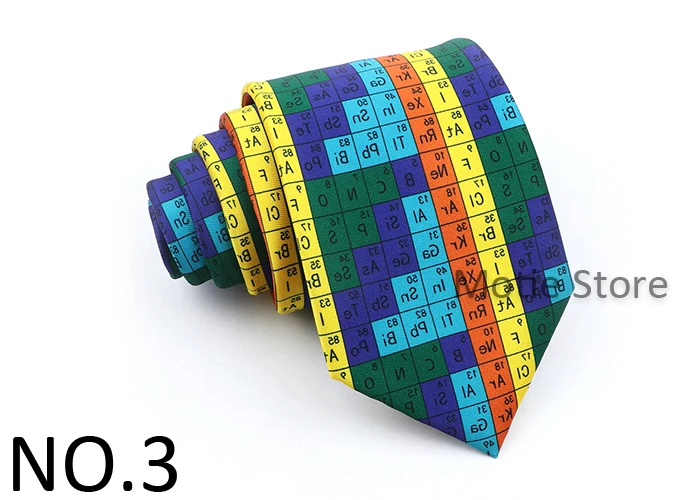 Herren mathematische Geometrie Krawatte blau Musik instrument Polyester Krawatte für Männer Business Party tragen Hemd Anzug Zubehör Geschenk – Detail 4