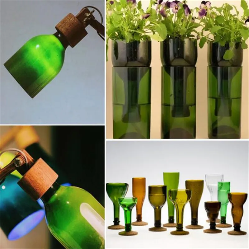 유리 커터 유리 병 커터 절단 도구 사각형 및 라운드 와인 맥주 유리 조각 커터 DIY 유리 절단 기계