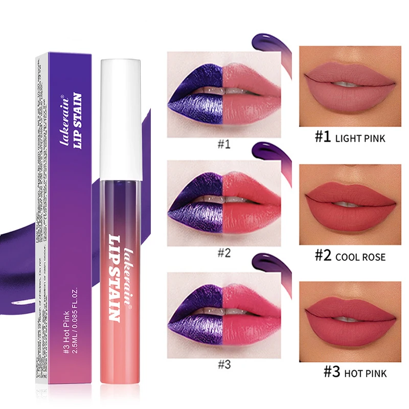 ​Lip Stain Tear-Off Natural Matte Waterproof Tattoo Dyed Transfer Resistant Lip Tint Gloss Peel Off Purple Liquid LipstickMakeup 2