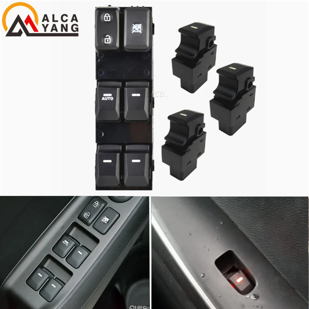 Electric Power Master Window Switch Button Set For Kia Sportage 2011 2012 2013 2014 2015 93570-3W600WK 93570-3W450 rocker switch electric window control switch