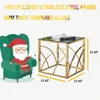 Accent Glass End Table Gold- Set of 1 Modern Square 21.45" Coffee Table Tempered Glass with Stainless Steel Frame, Sleek Side Ta 2