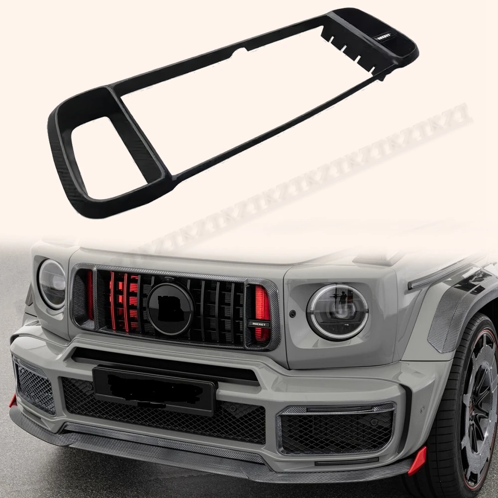 

For Benz W464 G500 G63 G350 Dry Carbon Front Grille with Light 900 Rock Style