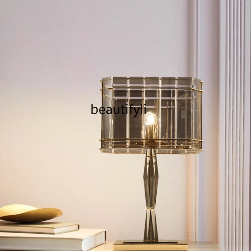 

LBX Light Luxury Crystal Floor Lamp Living Room Sofa Nordic Study Personality Post-Modern Simple Lamp