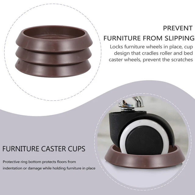 8pcs Round Furniture Caster Cups Anti-Sliding Floor Wheels Grippers Protectors Anti Vibration Pad Chair Roller Feet 5