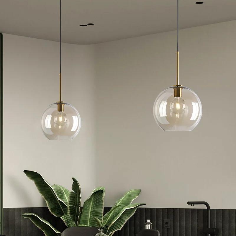 Sculptural Glass 7 Light Globe Chandelier
