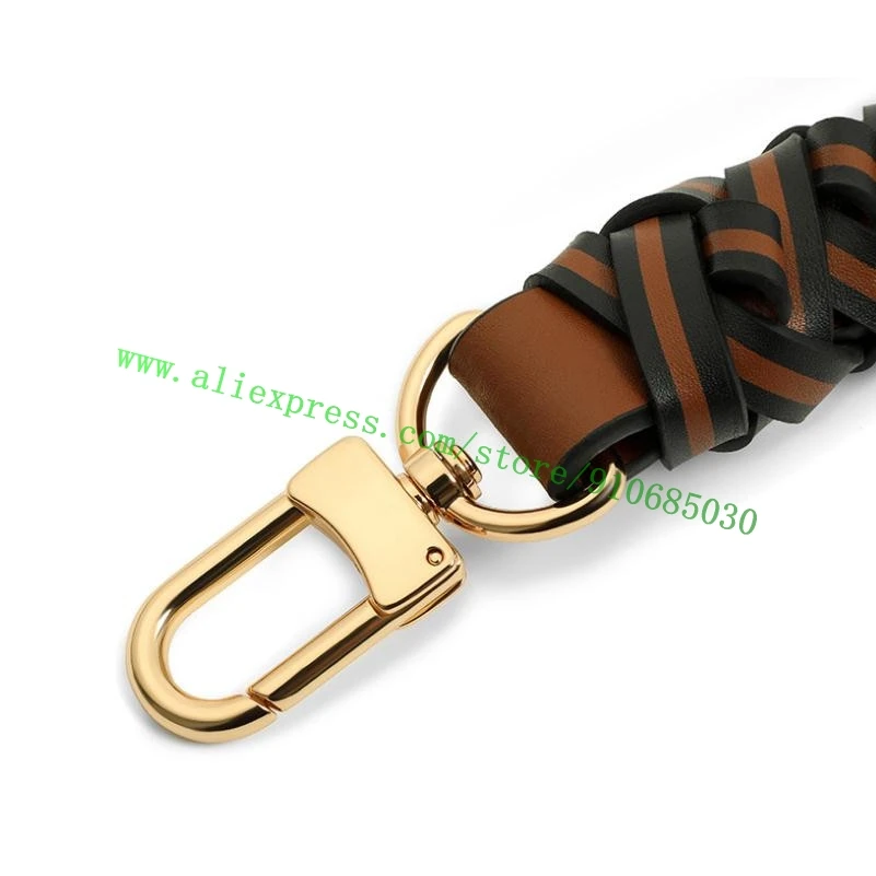 2 Tone Twisted Leather Braided Handle Strap For Designer Women Handbag Lady Ne0n0e Bucket Bag Replacement