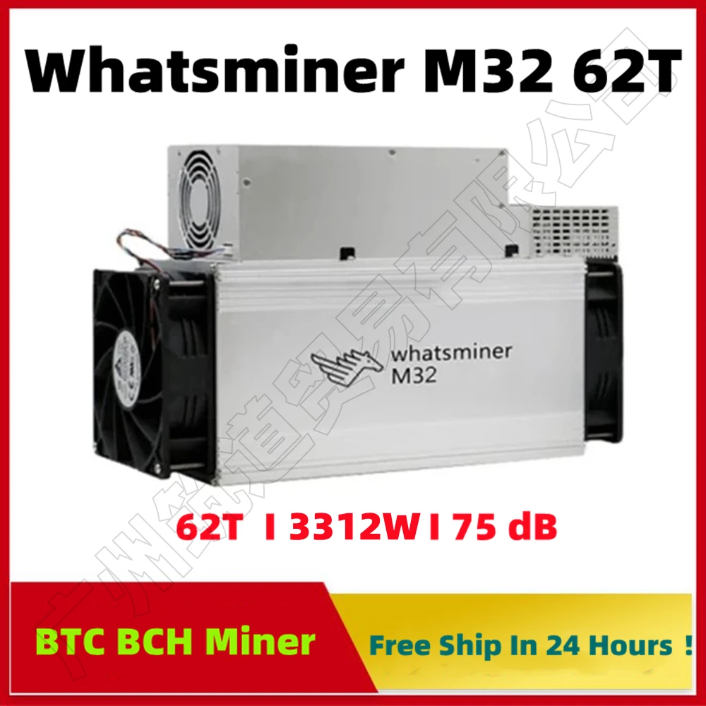 

Used BTC BCH Miner WhatsMiner M32 62T Economic Than Antminer S9 S11 S15 S17 S17 Pro T17 Z9 Z11 WhatsMiner M21S 56T 68T M31S 68