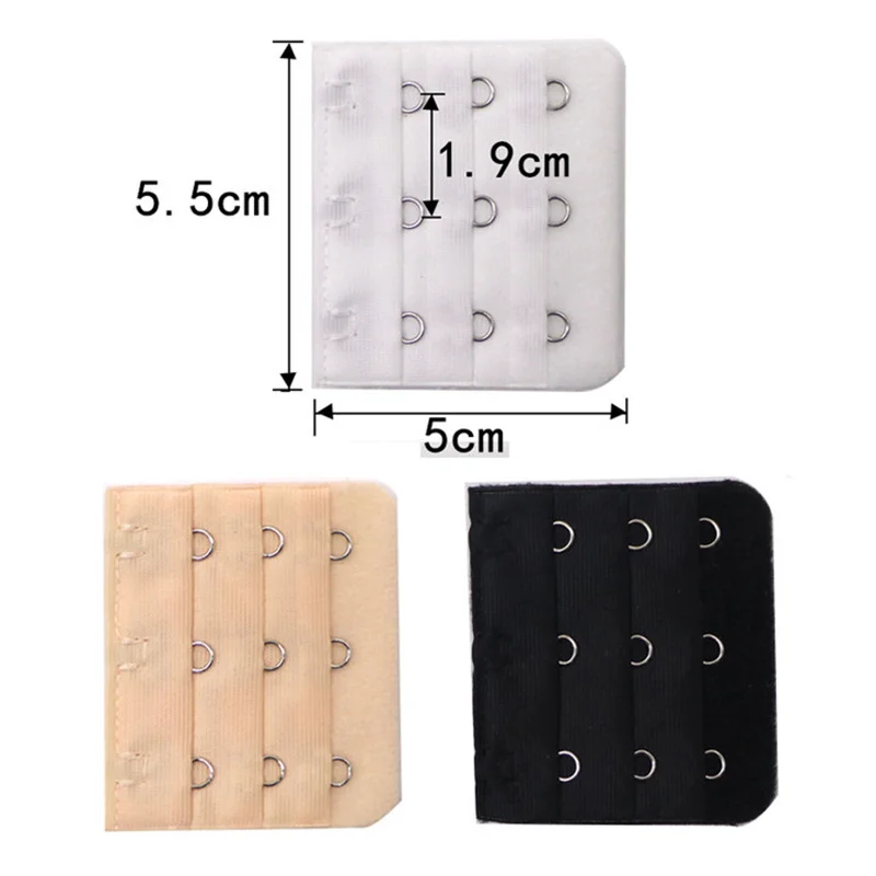 Bra extender 3pcs adjustable belt buckle nylon elastic hook clip for women