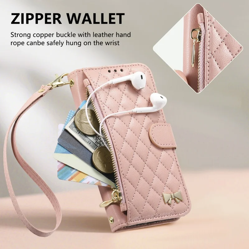 Lanyard Leather Wallet Phone Case - Stylish and Functional  Cover