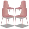 Isla Modern Kitchen Chairs Set of 4 - Plastic Dining Chair with Metal Legs - Quick Assembly Simple Cafe Chairs Plast 2