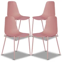 Isla Modern Kitchen Chairs Set of 4 - Plastic Dining Chair with Metal Legs - Quick Assembly Simple Cafe Chairs Plast 2