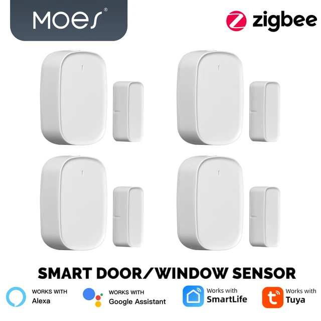 MOES Tuya ZigBee3.0 Smart Window Door Gate Sensor Detector Door Sensor Security Alarm System Smart Life Tuya App Remote Control 1