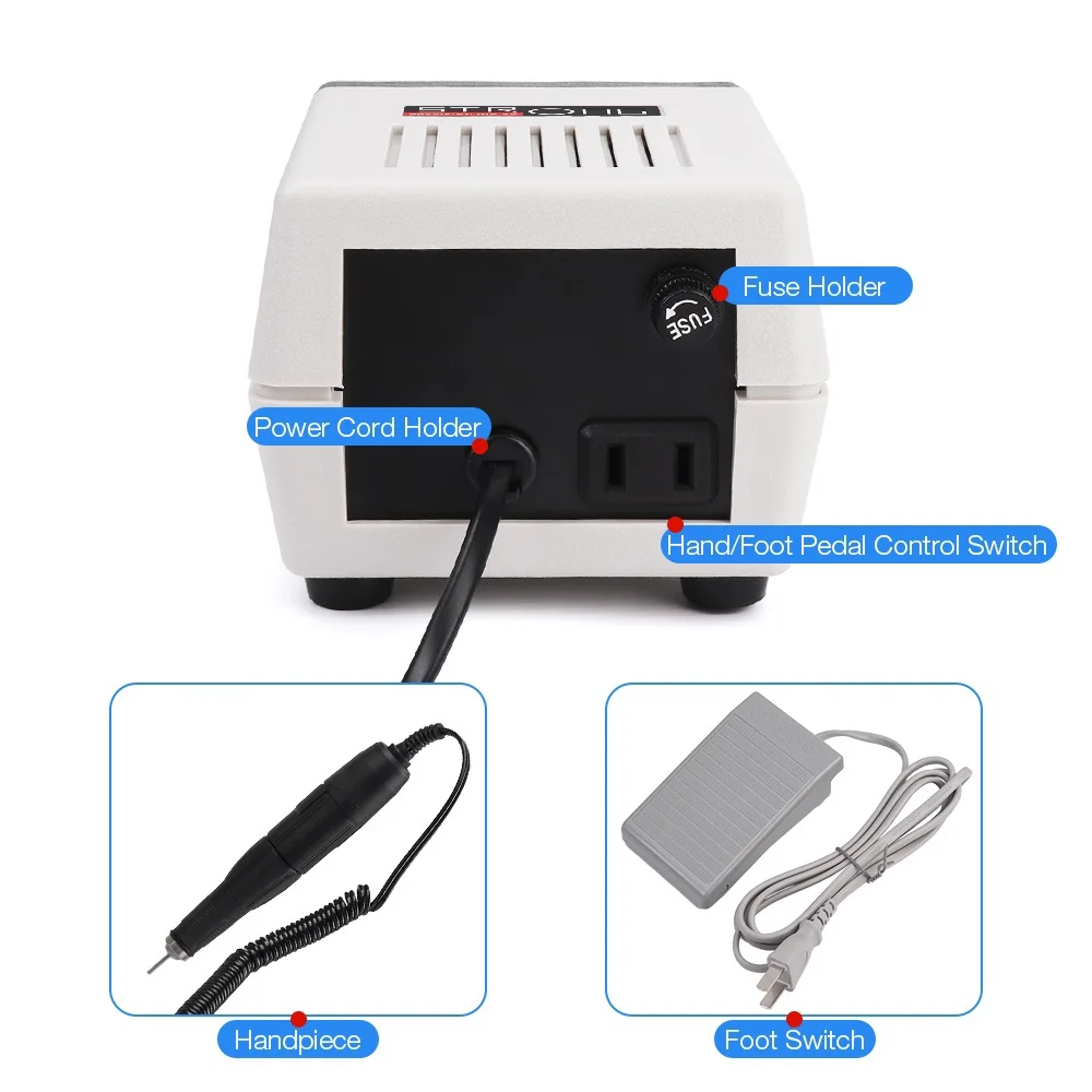 65W Electric Nail Drill Machine 35000rpm Strong 204 For Manicure Pedicure Machine Professional Nail File Sanding Grinding Device