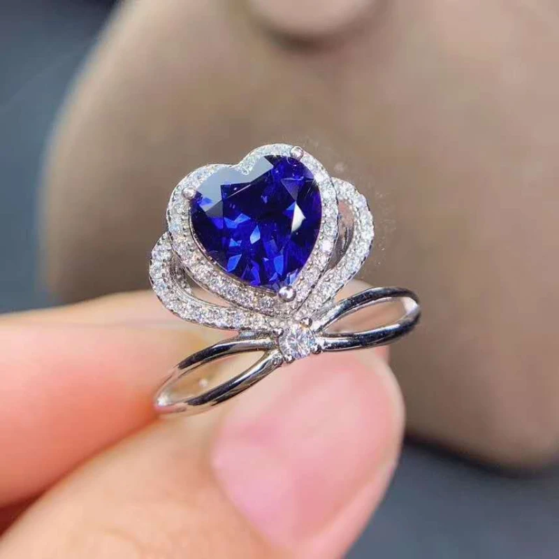 

Natural Sapphire Ring S925 Ring Elegant Sophisticated Fashion Charming Wedding Jewelry Free Shipping for Women