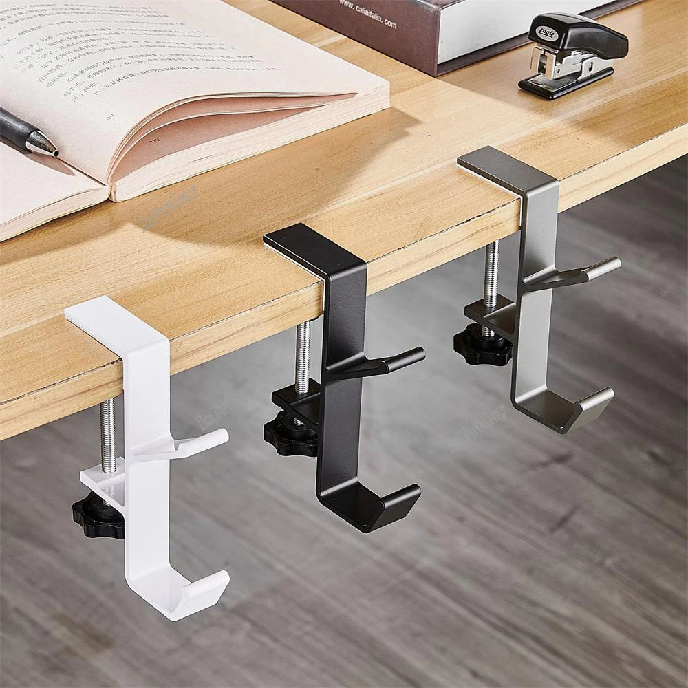 desk edge hook Adjustable Desk Edge Hook Gaming Headset Desk Hanger Backpack Storage Hanging Hook Holder Punch-free Home Office Organizer