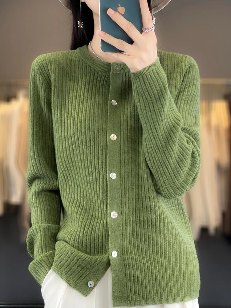 

Cardigans For Woman Striped Long Sleeve Sweater Vintage O-Neck Pullovers Knitted Jumper Lady Clothes In Promotion Fashion Trends