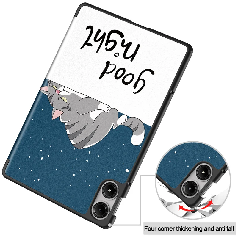 Cute PU Leather Tri-Folding Magnetic Stand Cover