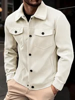 Veste en velours côtelé pour hommes, mode décontractée, couleur unie, haut polyvalent, vêtements d'extérieur pour toutes les occasions 1