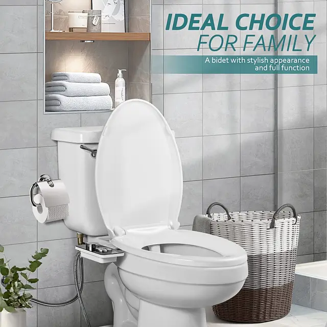 Bidet Toilet Seat Attachment Ultra-thin Non-electric Self-cleaning Dual Nozzles Frontal & Rear Wash Cold Water Personal Hygiene 6