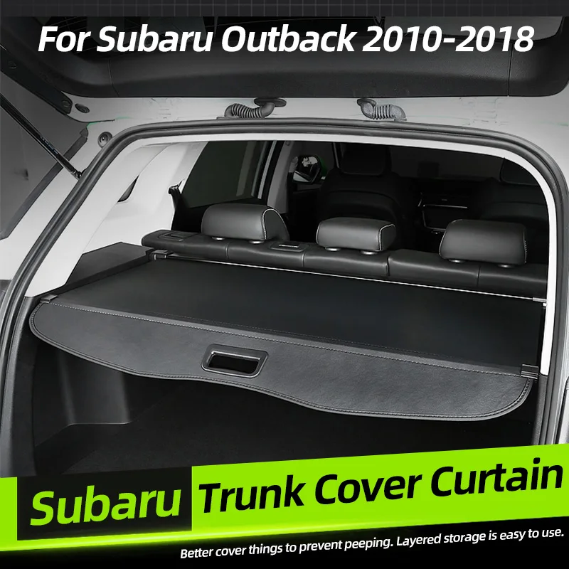 Car Trunk Cover Curtain For Subaru Outback 2010 2018 Canvas Rear Bracket Retractable Storage