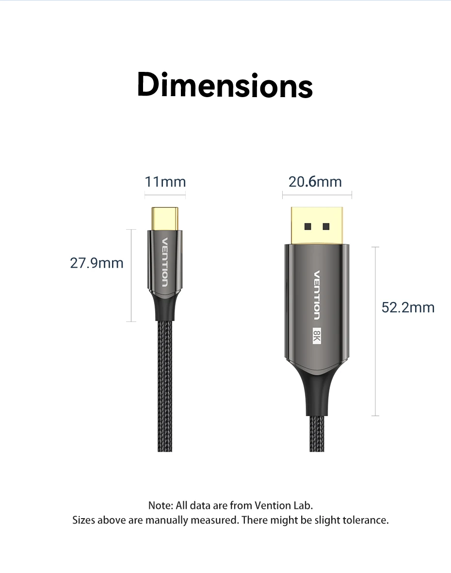 Type C to 8K Displayport 1.4 32.4Gbps for iPhone15 Macbook Pro iPad Compatible T