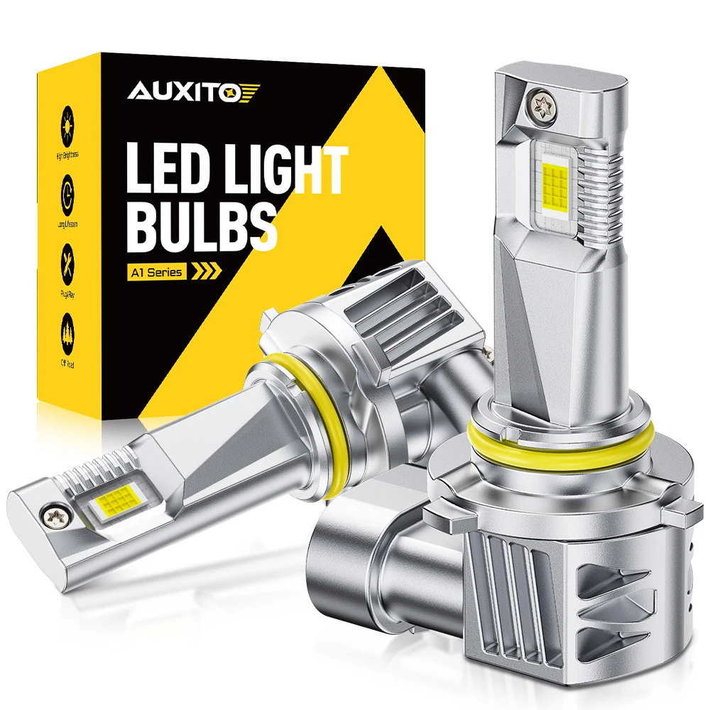 AUXITO 2개입 9006 HB4 9005 HB3 LED 안개등 전구 DRL H11 H8 LED 안개등 헤드라이트 전구 캔버스 1:1 미니 사이즈 화이트 12000LM 자동차 램프
