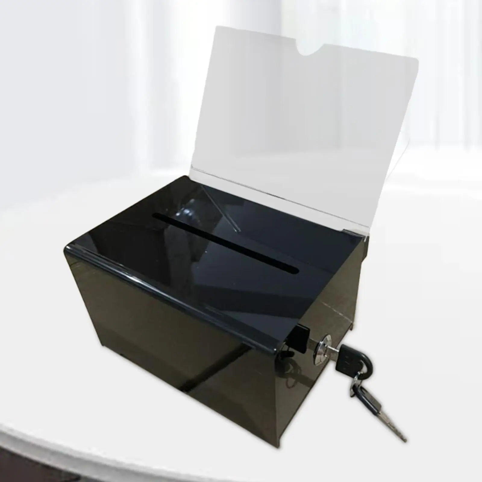 Acrylic Donation Case Clear with Lock Mailbox Letter Post Voting Box Ballot Box for Desk Voting Shop Community Events Reception