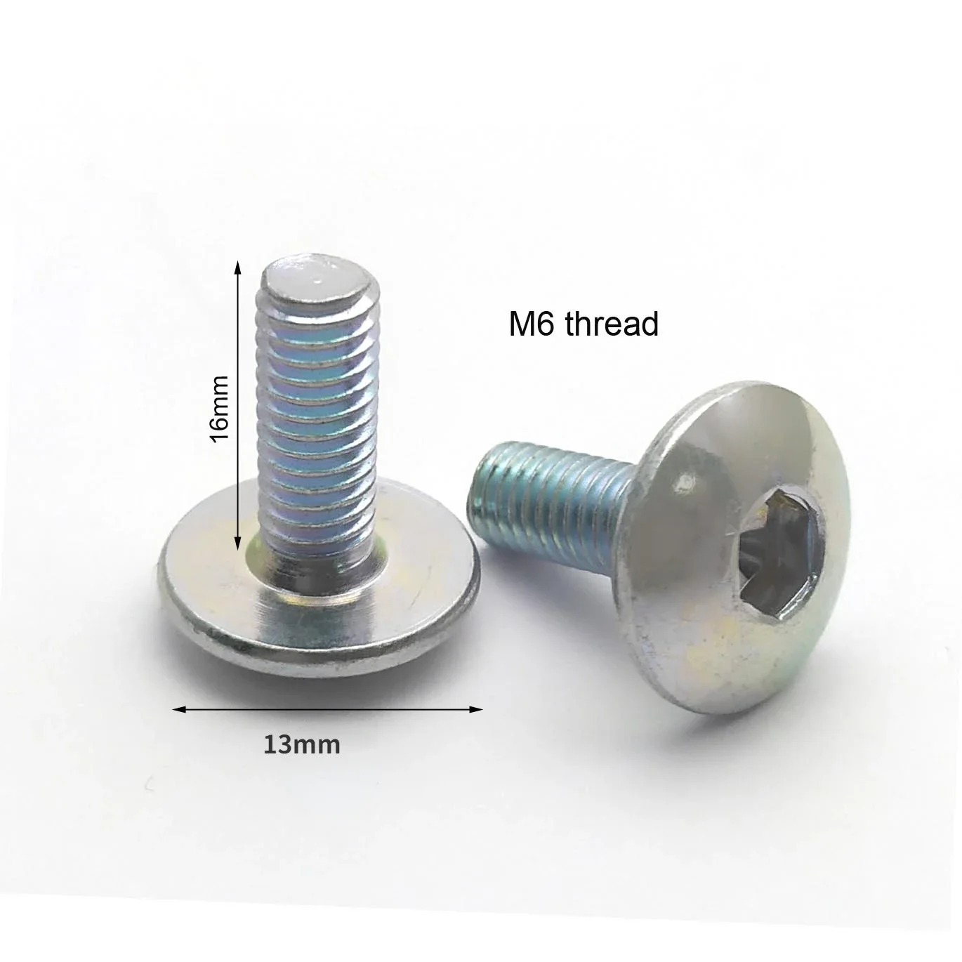 

40pcs M6 Allen Bolt M6X16 Big Flat Round Head Inner Hexagon Screw 6mm for Motorcycle Scooter ATV Moped Plastic Cover
