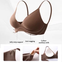 Femmes Sexy sans couture soutiens-gorge col en V profond Bralette Sexy Lingerie lettre sangle hauts Push Up sous-vêtements sans fil brassière pour femme 5