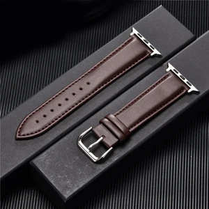 Genuine Leather Strap for Apple Watch Band 44mm 40mm 38mm 42mm Watchband Bracelet Belt for Iwatch Series 7 SE 6 5 4 3 45mm 41mm