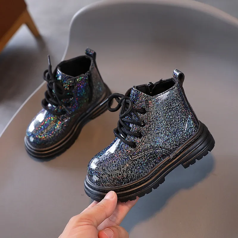 Girls Leather Ankle Boots for Spring Autumn