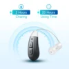 JINGHAO 1Pair Rechargeable Elderly Ear Hearing Aids BTE Visible Hearing Amplifier with Charger Dock Sound Device Grey 4