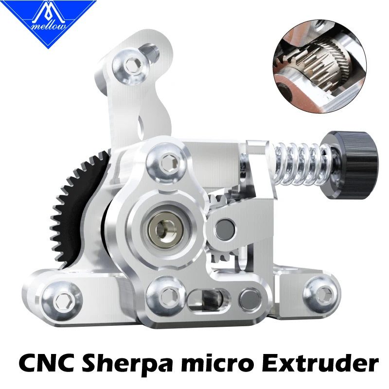 Mellow All Metal CNC Sherpa Micro Extruder With 8T/10T LDO / Moons Motor One Shaft Twirl Gear For Voron Ender3 BLV 3D Printer