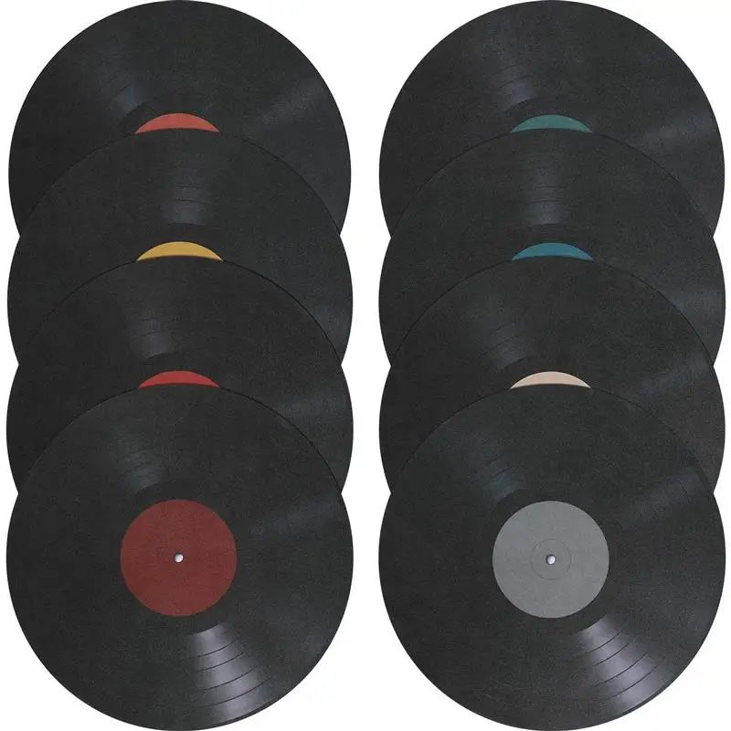8pcs Vinyl Record Sticker Aesthetic Exquisite Gift Wall Record Decor Sticker Music Party Favor Decal Bedroom Cafe Decor wall stickers vinyl record decor