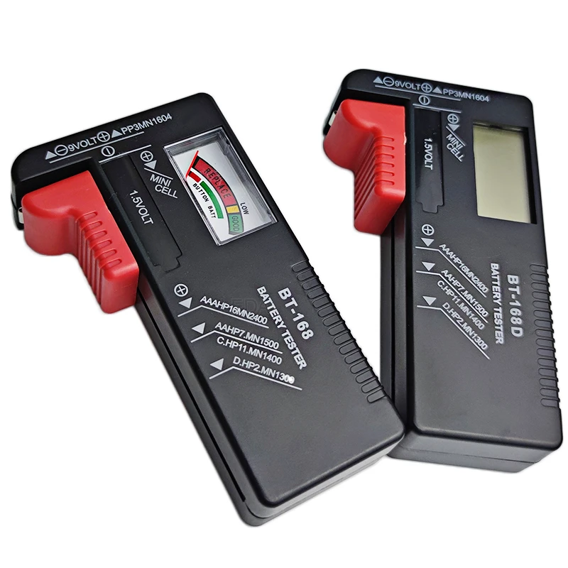 1Pcs LCD Display BT-168 BT-168D Digital Battery Tester AA/AAA/C/D/9V/1.5V Button Cell Battery Capacity Check Detector 2