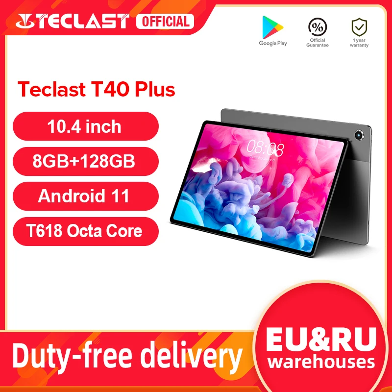 Планшет Teclast T40 Plus 10 4 дюйма 2000x1200 8 + 128 ГБ 8-ядерный процессор UNISOC T618 4G Wi-Fi Android 11 |