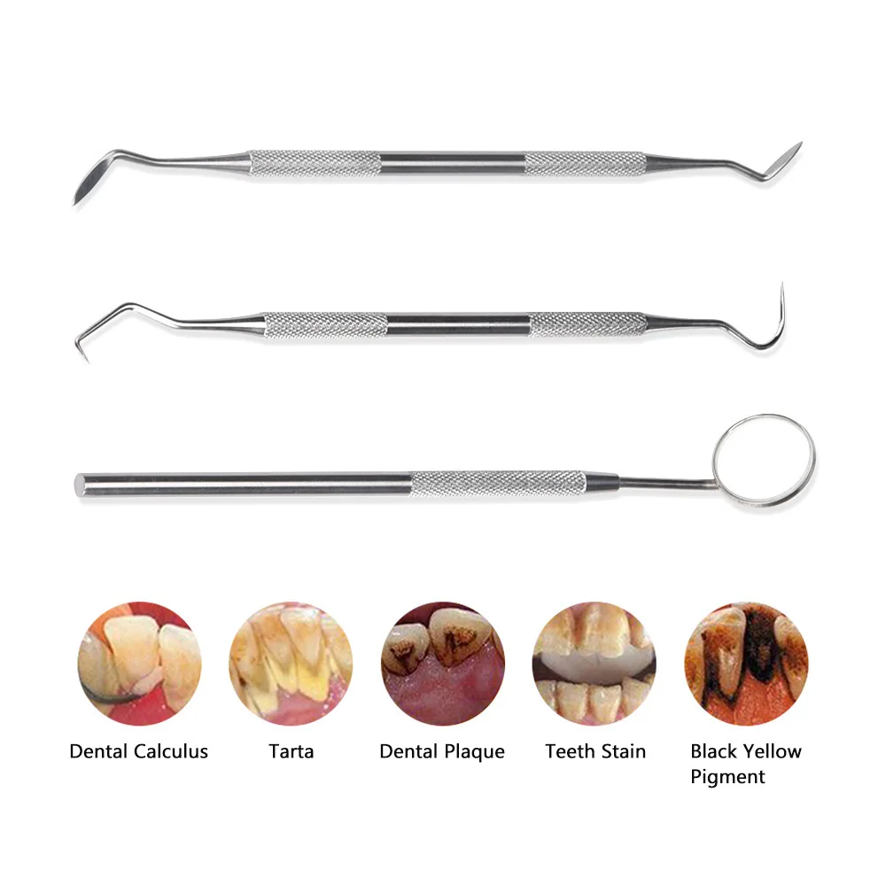 Dental Mirror Set Of 6 Tools - Stainless Steel Plaque Remover & Mouth Mirror Kit Dental Tartar Scraper - Foto 4