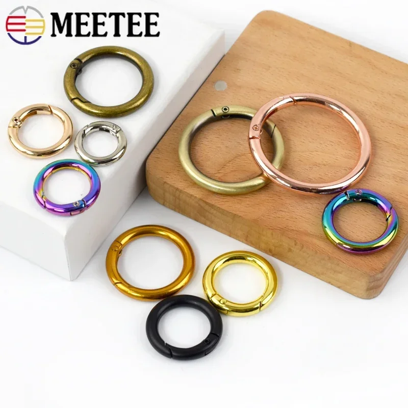 Metal Spring O Ring Buckles 5/10Pcs 16/20/25/32/38mm Metal Spring O Ring Buckles Handbag Strap Connection Snap Hook Keychain Pet Collar Snaps Clamp