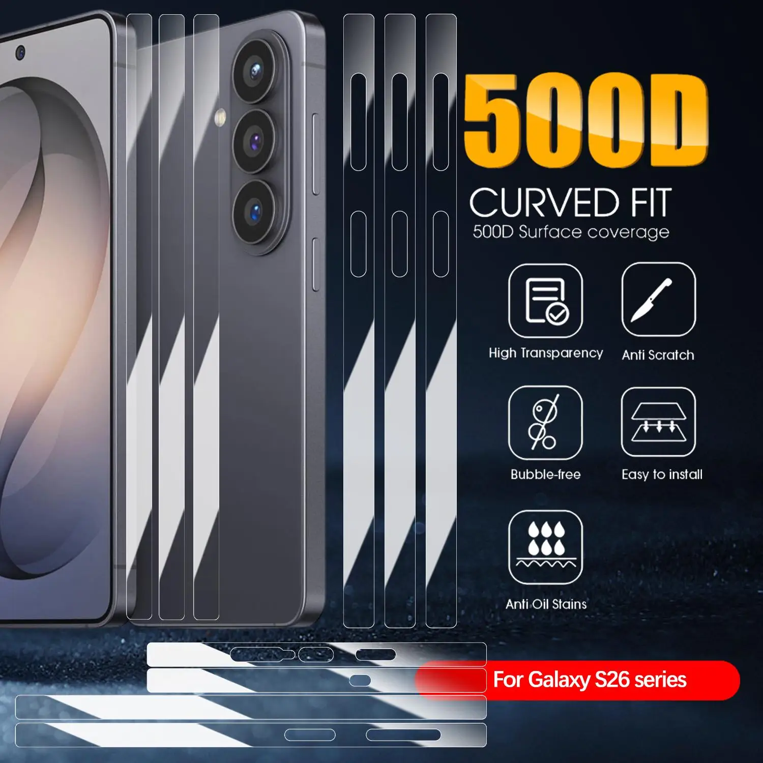 Protective Anti-Scratch TPU Frame Border Side Film Screen Protectors (2-10 Sets)