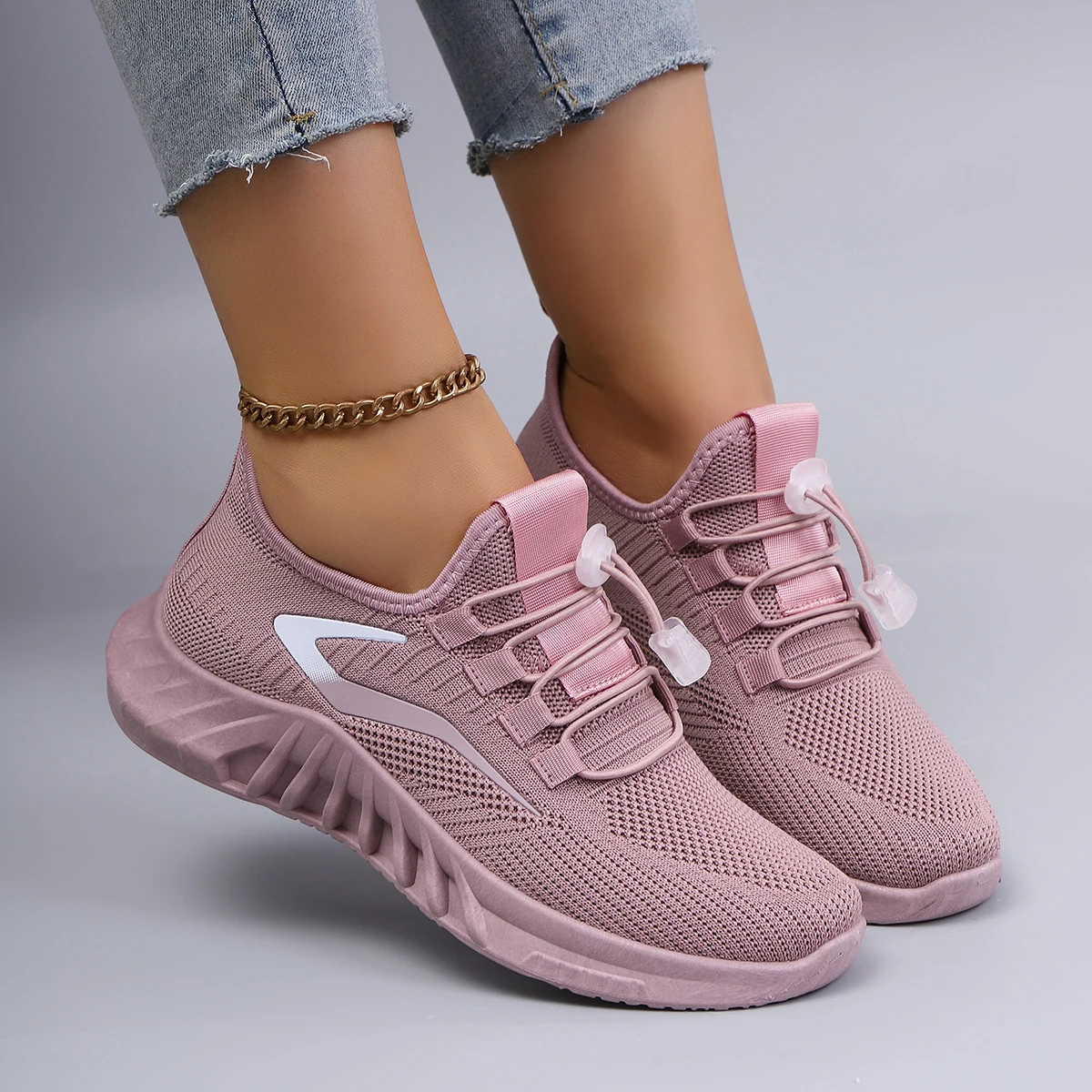 أحذية نسائية صيفية مسطحة من القماش الشبكي قابلة للتنفس، أحذية نسائية كاجوال، أحذية رياضية، تخفيضات، شحن مجاني