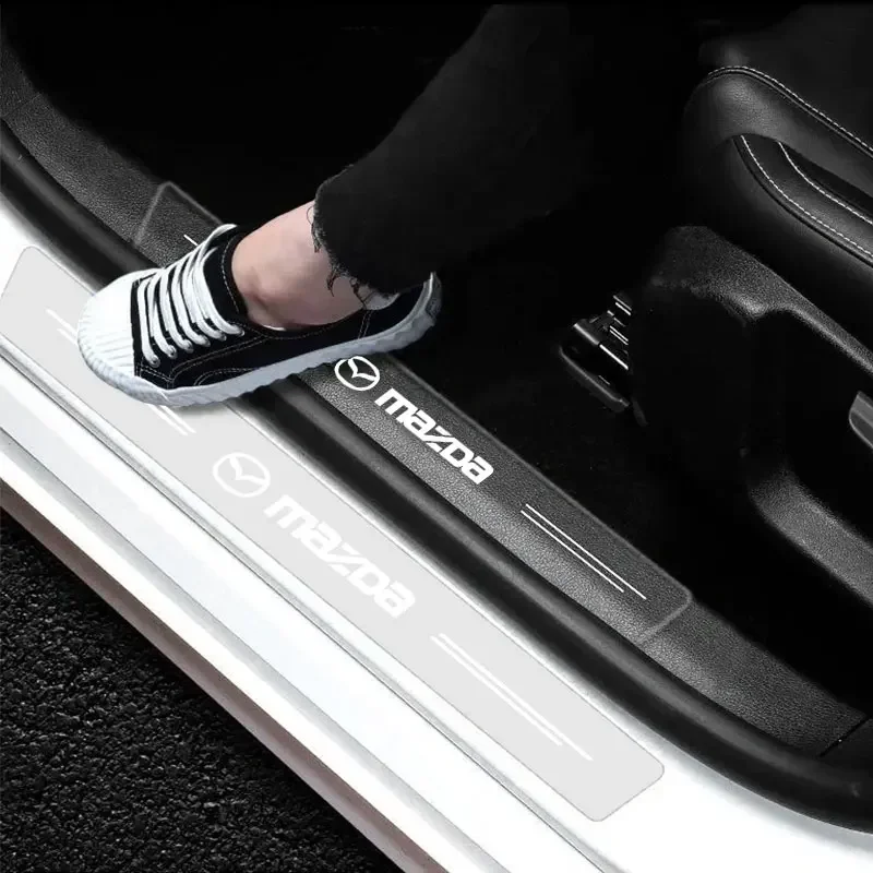 마쓰다 3 아텐자 CX3 CX5 MX5 악셀라 CX30 CX90 CX60 CX50 CX7용 4개입 자동차 문턱 보호 투명 장식 배지 스티커