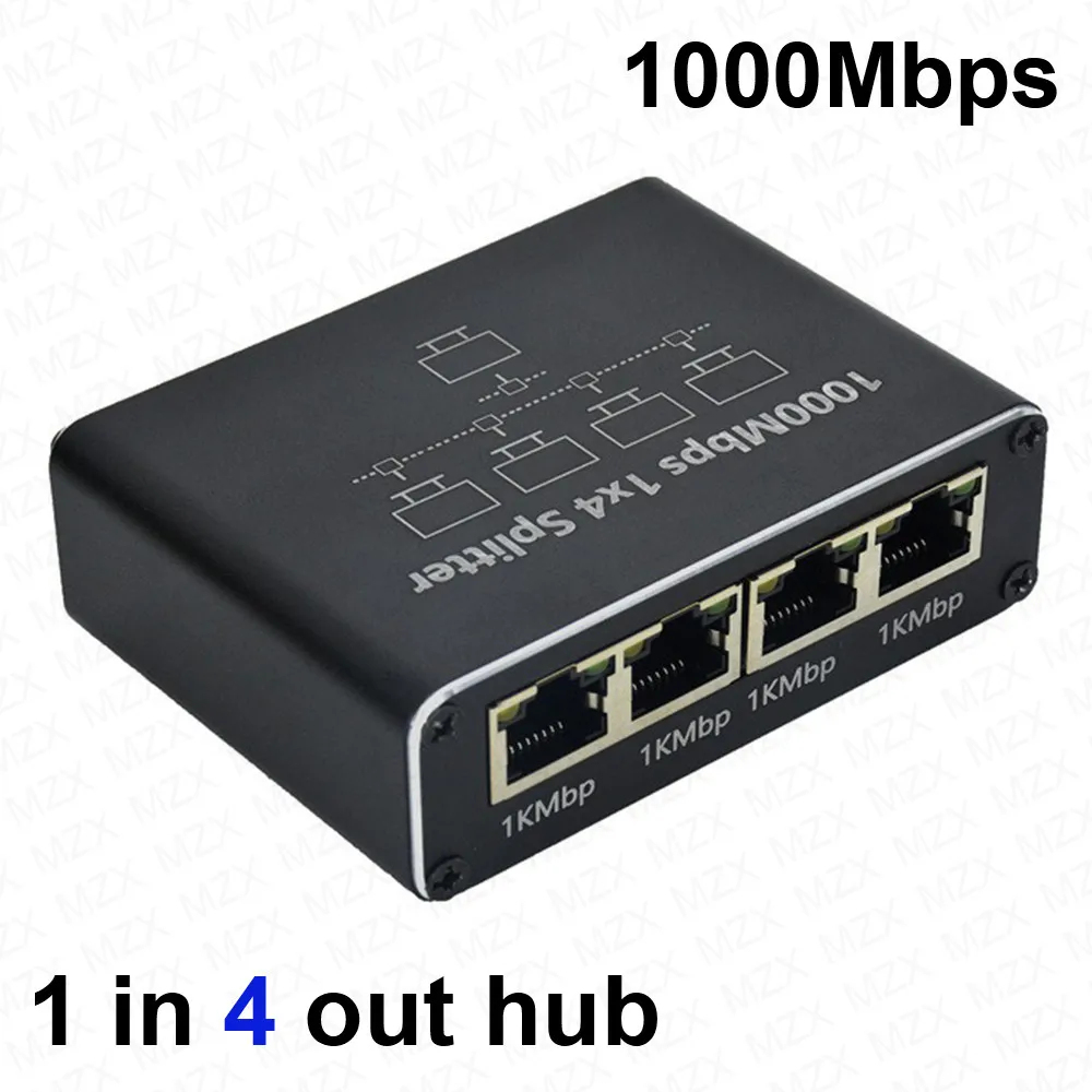 High-Speed Gigabit Network Switch Hub with Ethernet Splitter Connector
