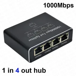 High - Speed Gigabit Network Switch Hub with Ethernet Splitter Connector (Black)