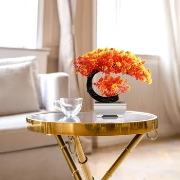 Artificial Plastic Plants Bonsai Small Tree Fake Flower Room Living Room Table Decoration Home Wedding Garden Decor Ornaments 2