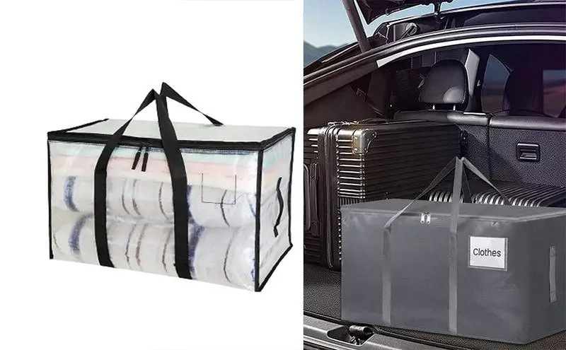 

Moving Bags Large Storage Tote Moving Totes Storage Organizer With Zippers Carrying Handles Packing Moving home Supplies