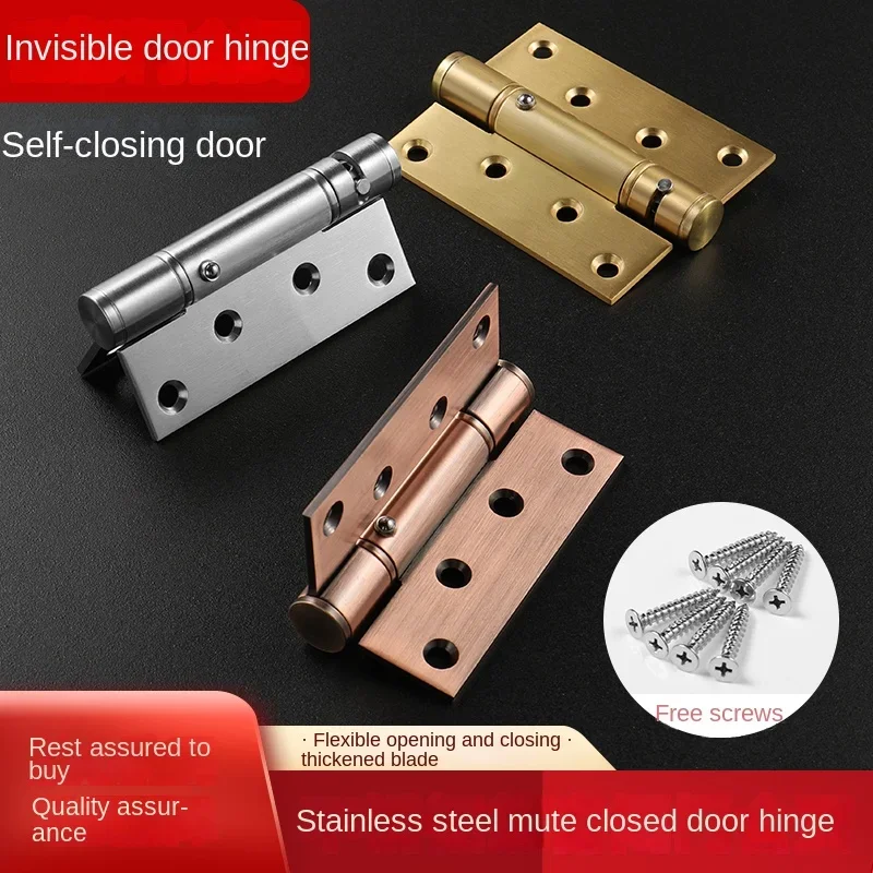 vanzlife Invisible Door Self-Closing Hinge Dark Wooden Door Spring Closer Self-Rebound Positioning for Home Improvement door hinges